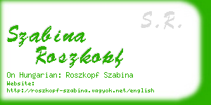 szabina roszkopf business card